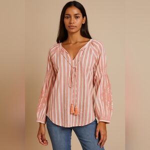 St. John's Bay Pink and White Checkered Blouse
